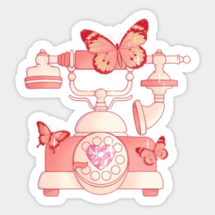 Love is on the phone Sticker